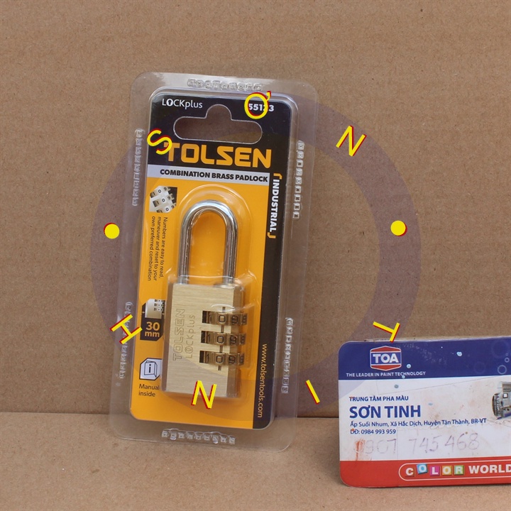 Ổ KHÓA ĐỒNG MẬT KHẨU 20mm, 30mm TOLSEN 55122, 55123 - HÀNH CHÍNH HÃNG