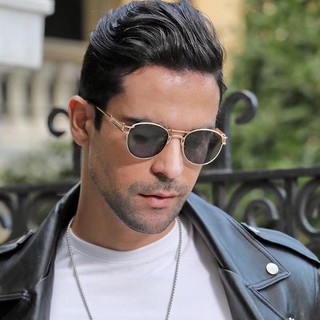 Kính mát phân cực gọng tròn bằng kim loại nhiều màu chống tia UV cho nam và nữ