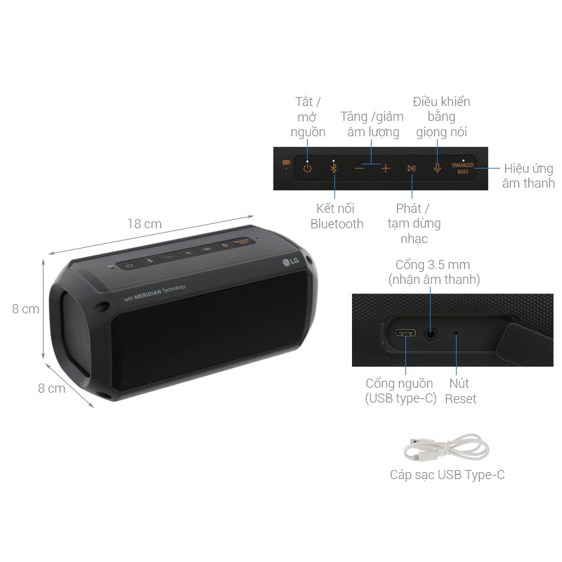 Loa Bluetooth LG PK3 Chính Hãng