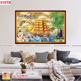 Tranh dán tường thuận buồm xuôi gió - tranh 3d dán tường hình thuyền buồm