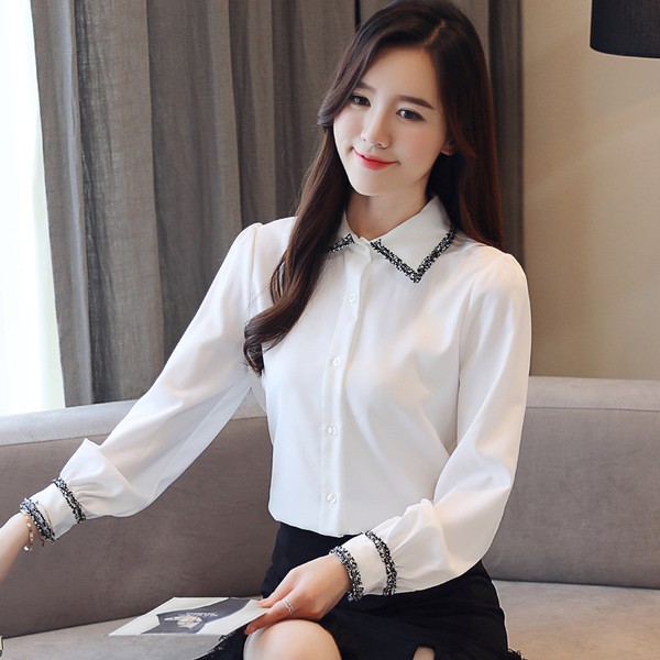 ÁO sơ mi nữ cực đẹp_áo nữ công sở_ áo nữ chất voan lụa dày dặn sm 018