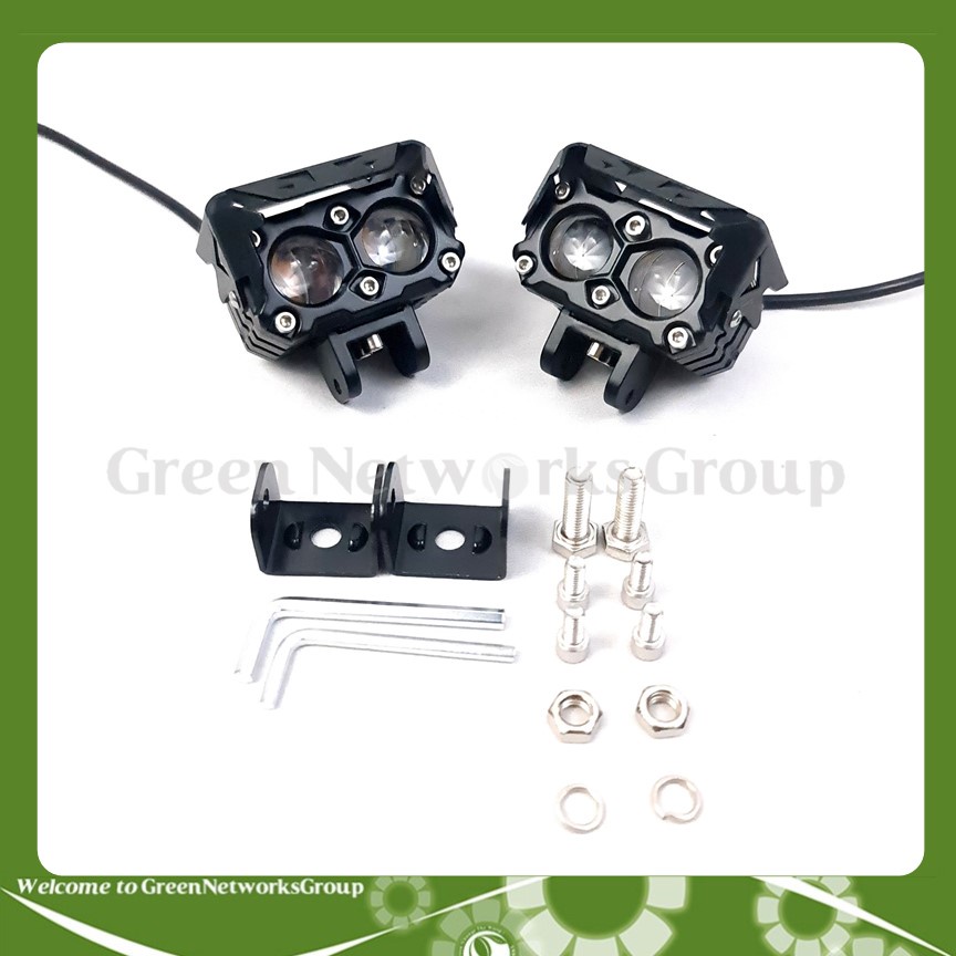 Đèn trợ sáng L2 36W cos vàng pha trắng gắn moto xe máy Greennetworks ( 1 cặp )