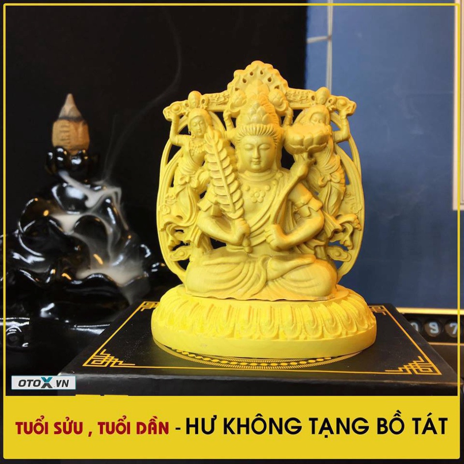 Tượng Phật Hư Không Tạng Bồ Tát gỗ Hoàng Dương - TẶNG 1 VÒNG ĐEO TAY - HÀNG ĐẢM BẢO CHẤT LƯỢNG