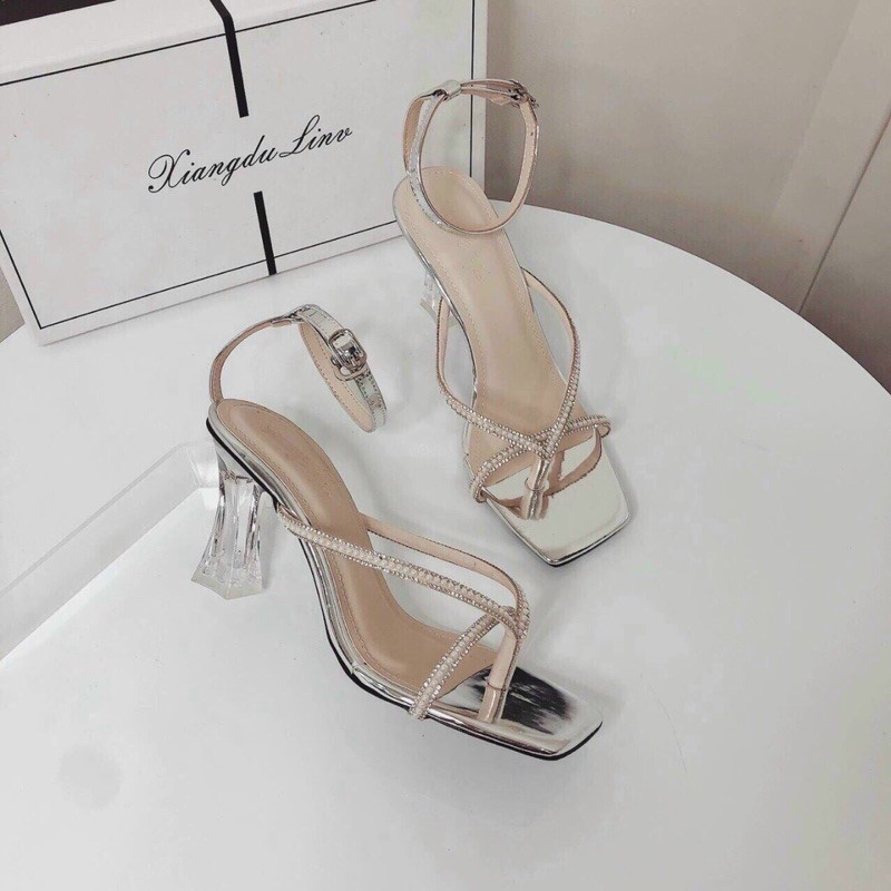 SANDAL CAO GÓT XỎ NGÓN QUAI ĐÍNH NGỌC SANG CHẢNH GÓT pha lê (S134)