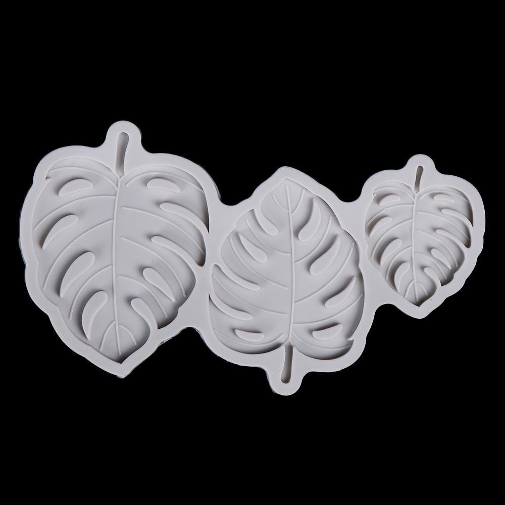 LEISURE Khuôn Silicone Làm Nhựa Resin Hình Lá Nhiệt Đới