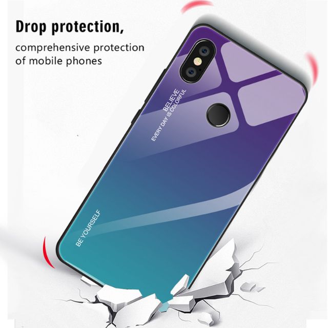 Ốp kính đa sắc cho Xiaomi A2 Lite / Redmi 6 Pro cao cấp viền dẻo