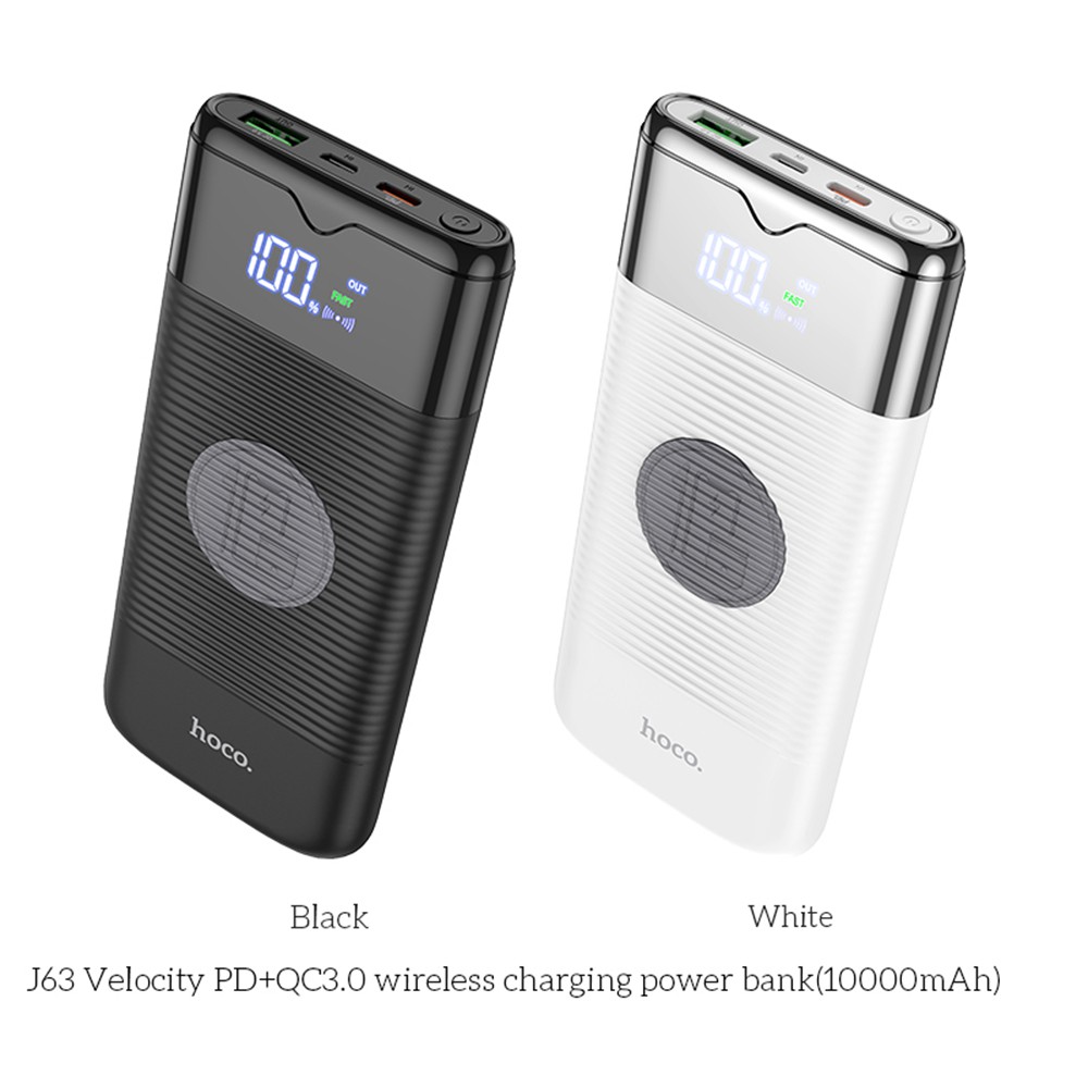 Pin sạc dự phòng không dây Hoco PD 18W QC 3.0 J63 10.000mAh - Hỗ trợ sạc nhanh