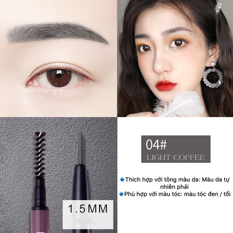 Chì kẻ mày NOVO 2 đầu Molandi's Flexible Eyebrow Pen