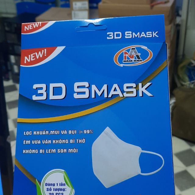 Khẩu trang 3D Smask( hộp 20c)