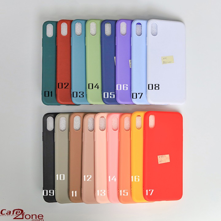 Ốp lưng iPhone Xs Max, iPhone X, Xs silicon mềm nhám chống bám bụi nhiều màu đủ mã