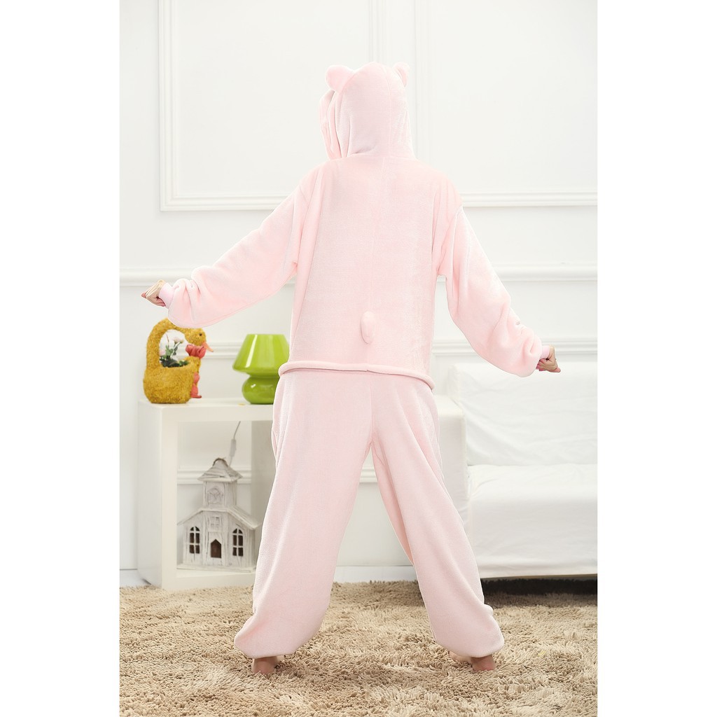 Jumpsuit mặc ngủ vải lông hình thú cưng độc đáo