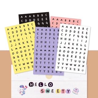 Miếng nhãn dán sticker chữ cái chữ số kí hiệu màu sắc dễ thương