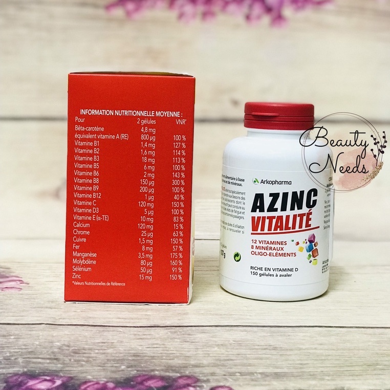 Vitamin tổng hợp Azinc Vitalite Arkopharma bổ sung vitamine, khoáng chất giảm stress, tăng đề kháng, multivitamin vit c
