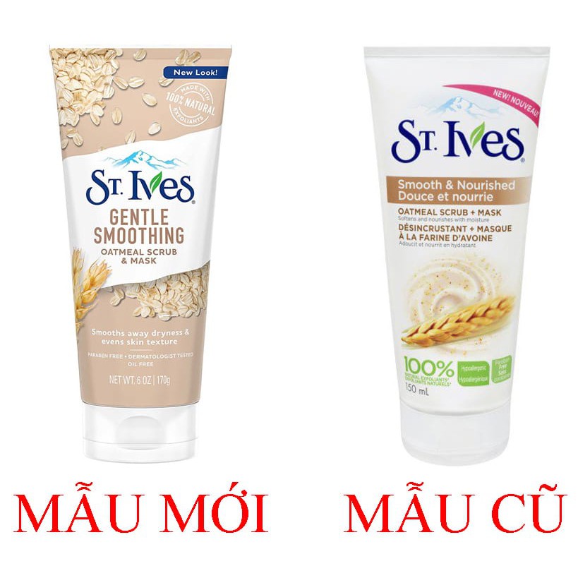 Mặt nạ dưỡng da và tẩy tế bào chết St.Ives Smooth & Nourished Scrub & Mask Oatmeal Lúa mạch