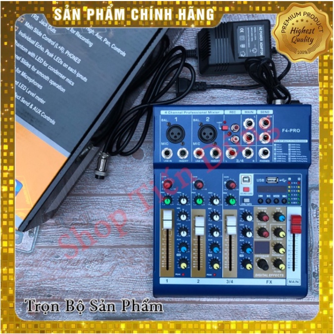 [Mã ELHACE giảm 4% đơn 300K] Bộ Chộn Âm Thanh, Bàn MIXER F4-PRO Có Bluetooth Bản 2021 Mới Nhất