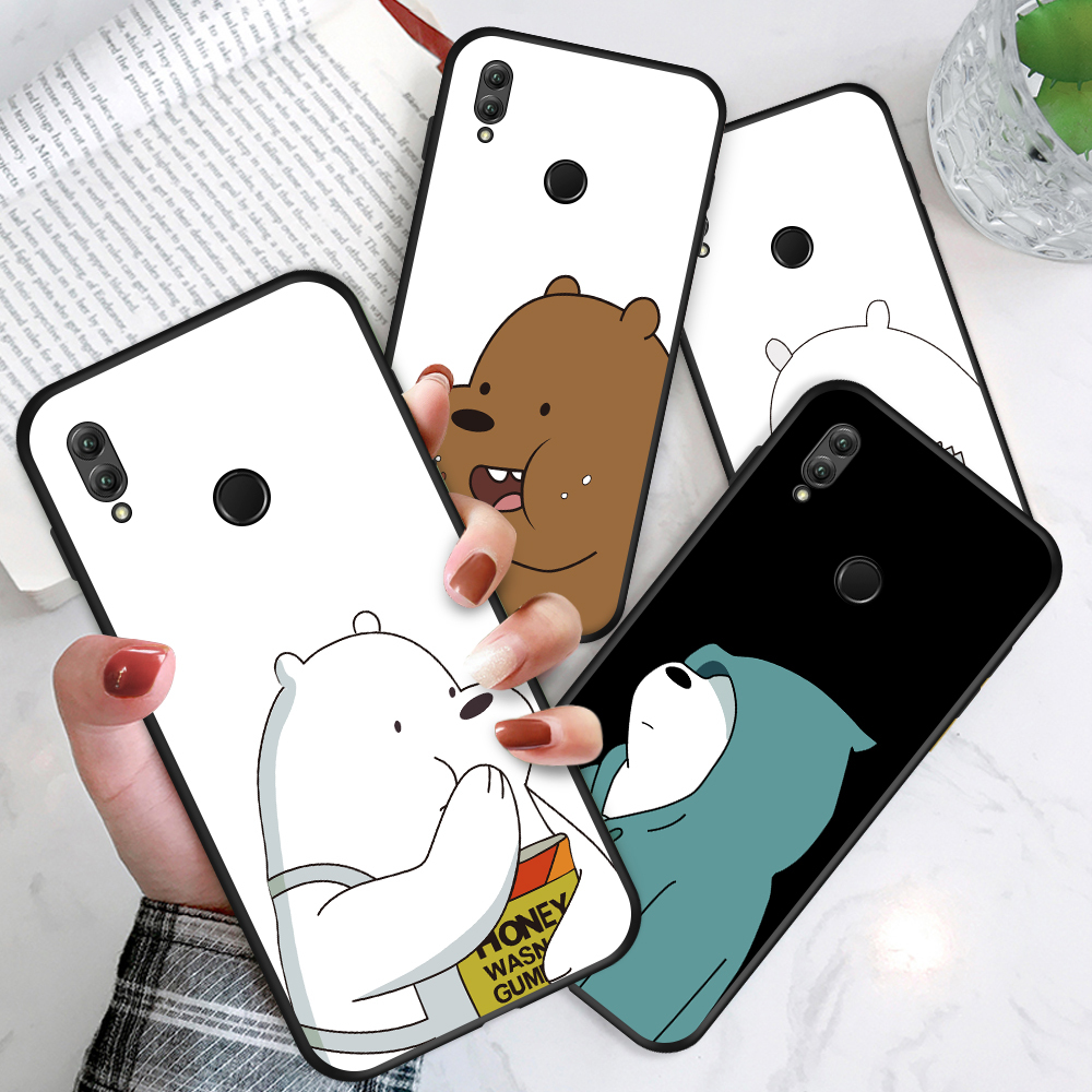 Huawei Honor 8 Pro V10 V20 View 10 20 View 9 Play huawie For Soft Case Silicone Casing TPU Cute Cartoon Lovely Brown White Stupid Bear Phone Full Cover simple Macaron matte Shockproof Back Cases