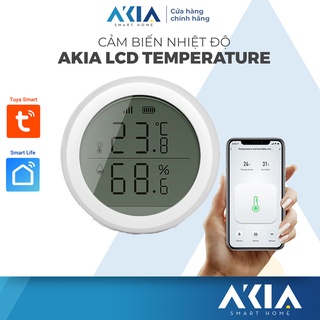 Mua Cảm biến nhiệt độ và độ ẩm AKIA ZigBee có màn hình LCD - Đo nhiệt độ và độ ẩm  Hiển thị lên màn hình và App Smart Life