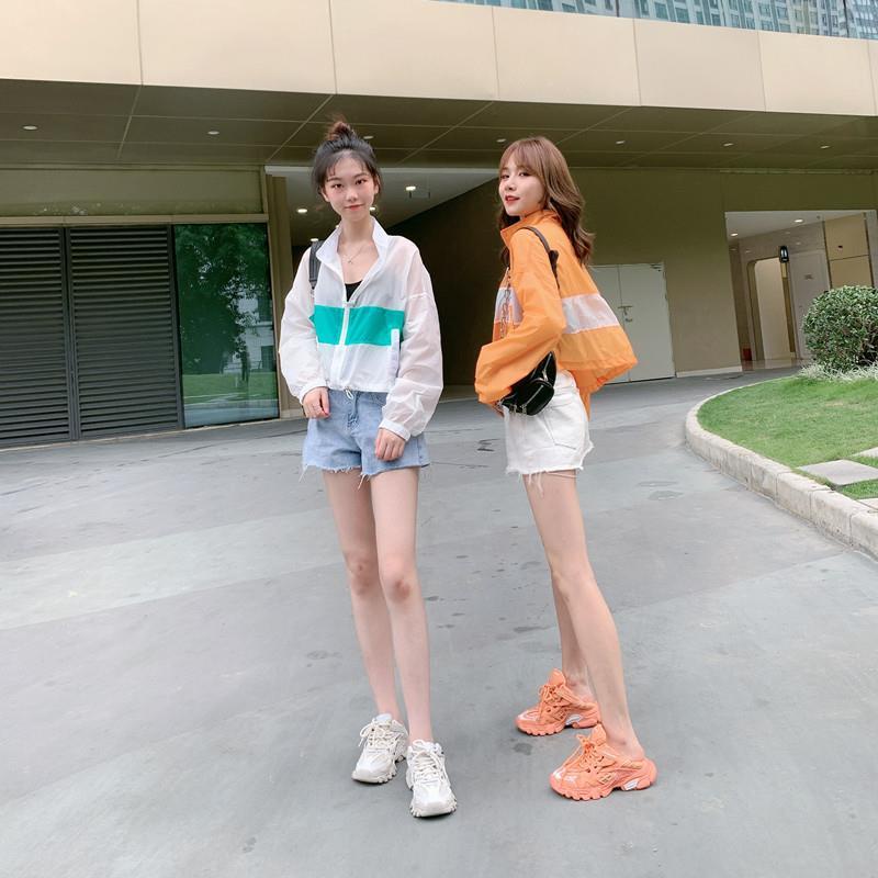 Jiashucheng Áo Khoác Chống Nắng Mùa Hè Phiên Bản Hàn Quốc Cá Tính Ôm Dáng Cho Nữ