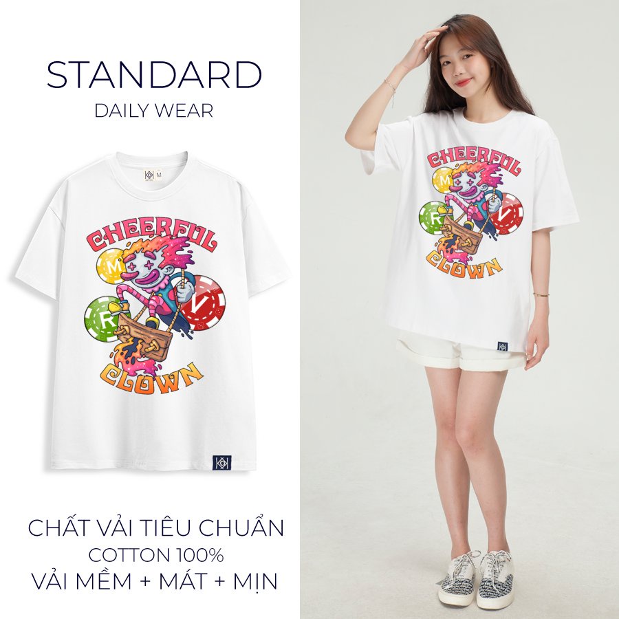 Áo Phông Thun Cotton Phom Rộng In Hình Chú hề Clownz Phong Cách Oversize MVR KK3772