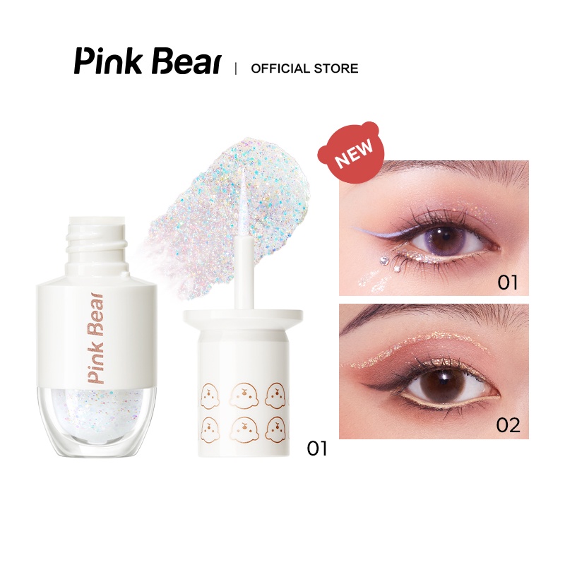 Phấn Mắt Pink Bear Dạng Lỏng Tạo Hiệu Ứng Sao Lấp Lánh 4 Màu Tuỳ Chọn 3g