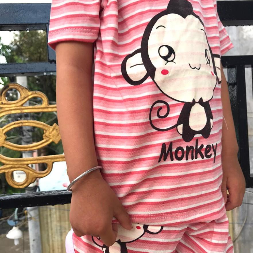 Đồ bộ bé gái bé trai tay ngắn - Combo 2 bộ đồ trẻ em mặc nhà kẻ sọc xuất Hàn đồ bộ trẻ em mùa hè cho bé gái trai
