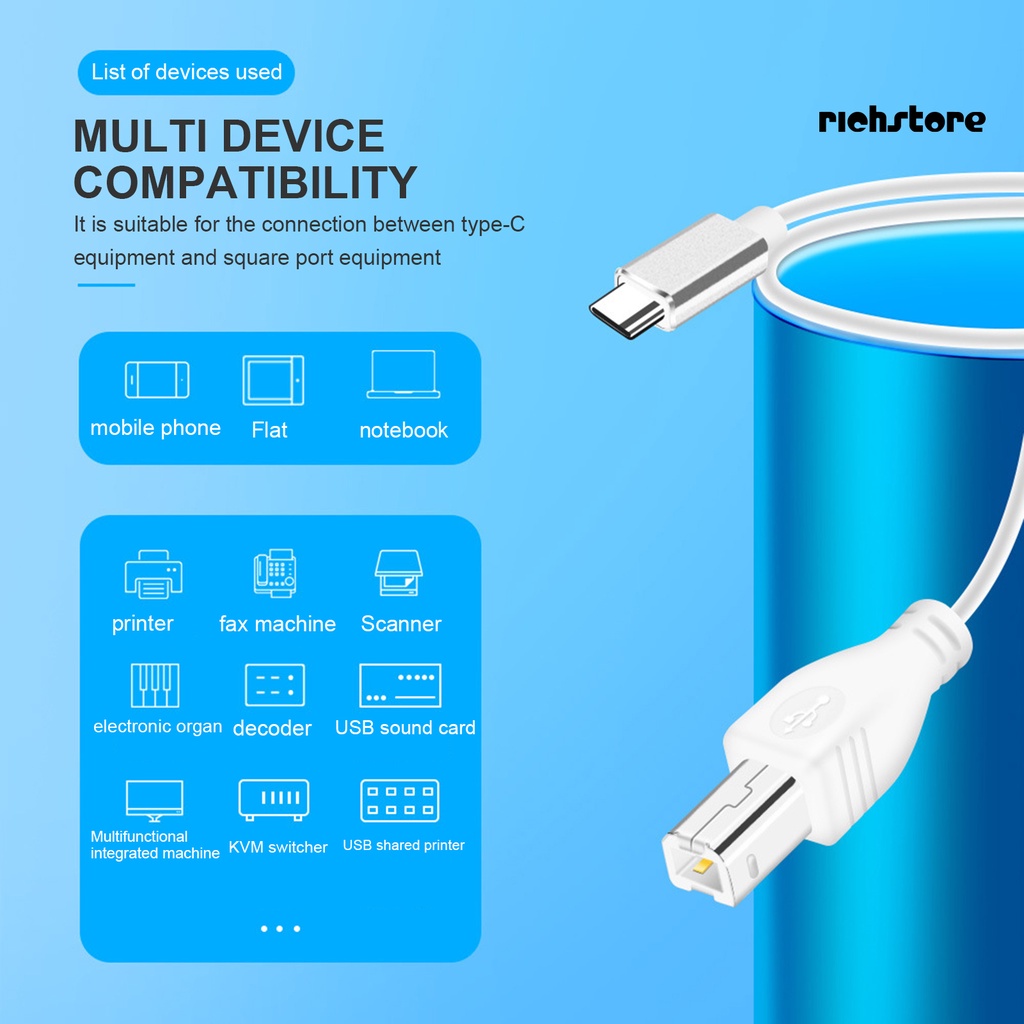 Dây Cáp Kết Nối Âm Thanh Nhanh Đầu Ra Type-C Usb2.0 Cho Máy In