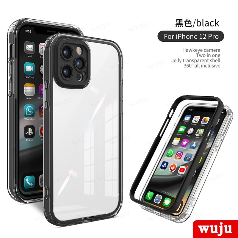 Ốp Điện Thoại TPU Mềm Trong Suốt Chống Sốc 3 Trong 1 Cho iPhone 13 12 11 Pro Max XR X XS Max 7 8 Plus