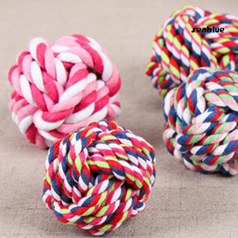 【SE】Pet Dog Puppy Cotton Rope Knot Ball Grinding Teeth Training Interactive Chew Toy