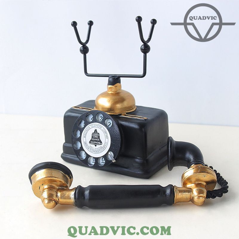 Điện thoại bàn cổ điển bàn phím quay trang trí Vintage phone nhựa N00364 QuadVic.com