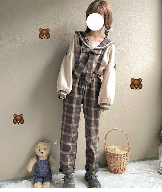 Quần yếm - váy yếm caro lolita NB 🍓 | BigBuy360 - bigbuy360.vn