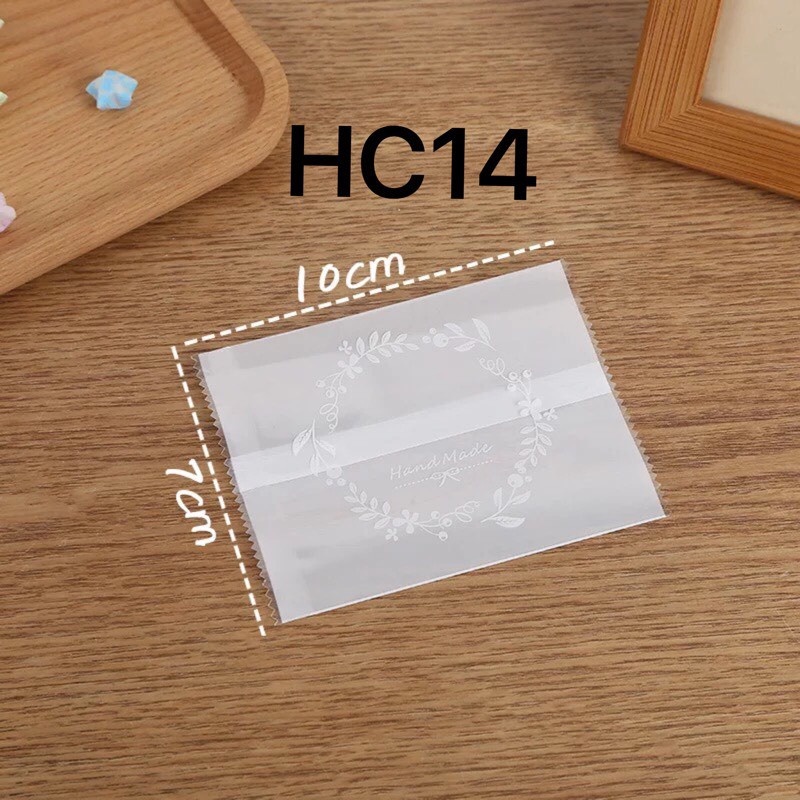 Túi cookie Mẫu Vòng Hoa Trắng 7*12cm