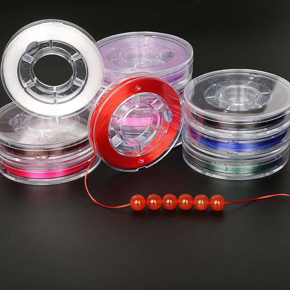 Cuộn dây cước kích thước 0.8mm co giãn để làm trang sức thủ công