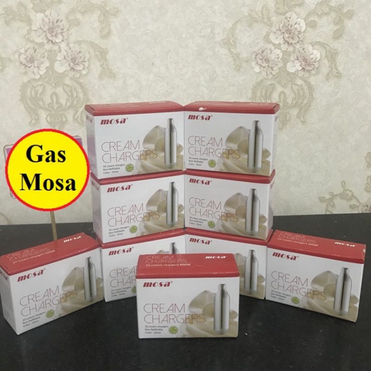 Hộp Gas Mosa N2O (10 Viên) Dùng Cho Bình Xịt Kem Tươi