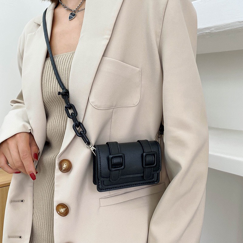 Túi Đeo Chéo Mini Siêu Xinh Phối Dây Xích Thời Trang Dành Cho Nữ Tx 8025