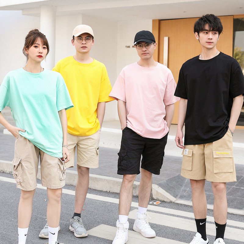 Áo thun trơn nam nữ tay lỡ freesize 12 màu