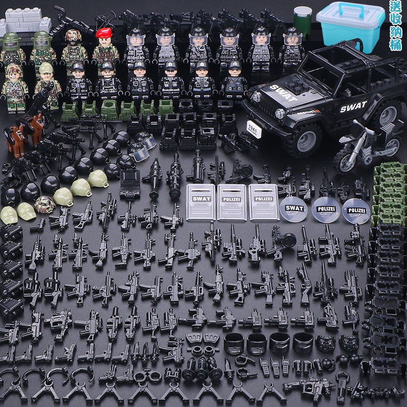 Tương thích với Lego Phantom Ninja các khối xây dựng minifigures quân sự lắp ráp lực lượng đặc biệt của cảnh sát