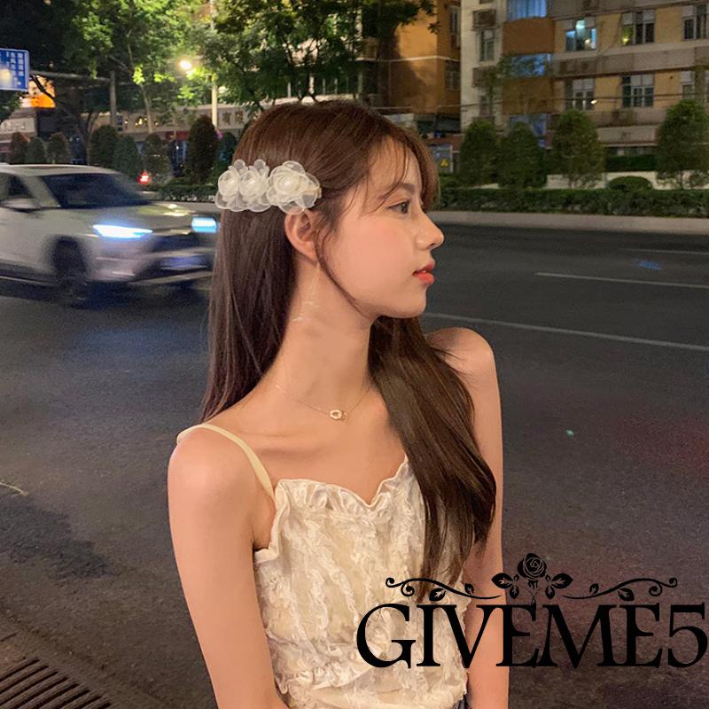 Kẹp tóc hình hoa trà dễ thương cho nữ