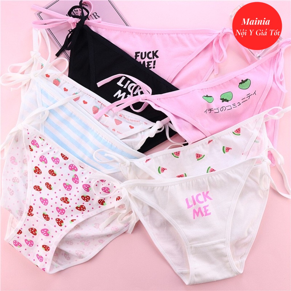 [Mã WAMT1505 giảm 10K đơn 0K] Sốc Quần Lót Nữ Buộc Dây Fu*k Me Sexy Quyến Rũ Phong Cách Nhật Freesize Mainia Shop | BigBuy360 - bigbuy360.vn