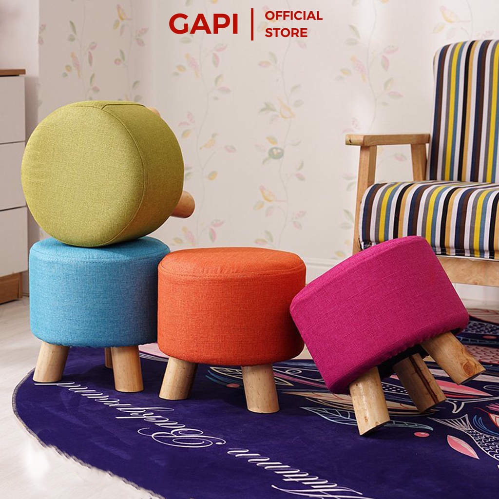 Ghế đôn sofa tròn chân gỗ sồi Gapi phong cách bắc âu  - GP28