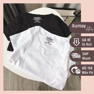 Áo phông nữ cổ tim trơn màu chất cotton co dãn áo thun nữ A5