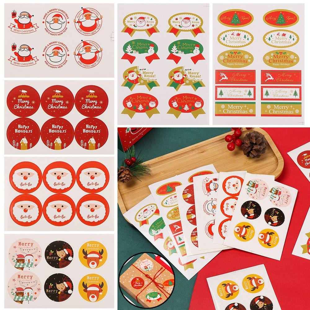 PISTA Set 5 Tờ Nhãn Dán Trang Trí Túi Kẹo Giáng Sinh DIY