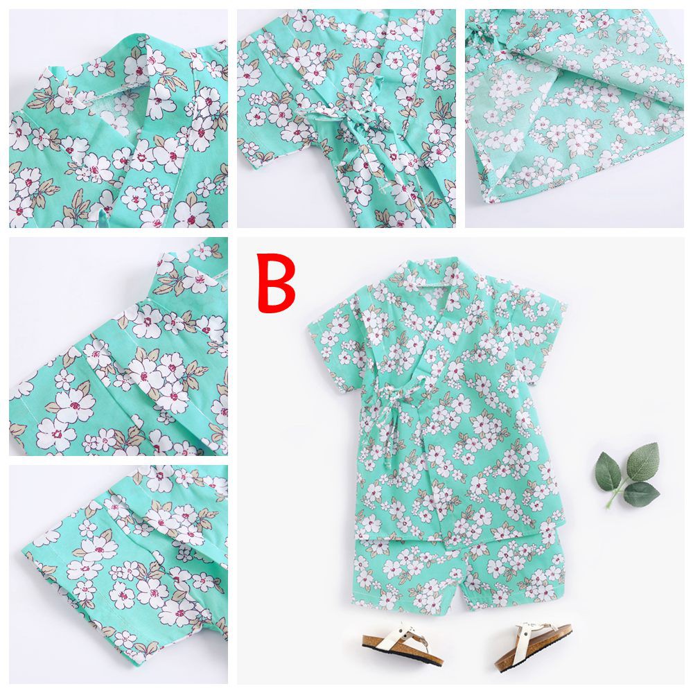 Bộ Quần Áo Pajamas Sanlutoz Bằng Cotton Họa Tiết Hoa Thời Trang Mùa Hè Cho Bé Gái 3 Màu