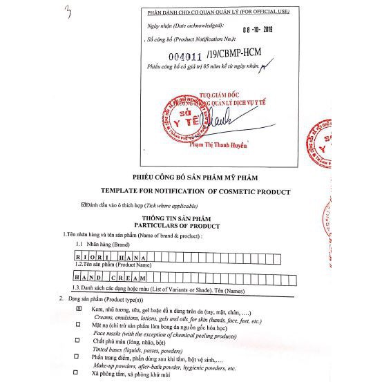 Kem Dưỡng Da Tay Ngăn Ngừa Khô Ráp Tinh Dầu Macca RIORI HANA HAND CREAM 50g