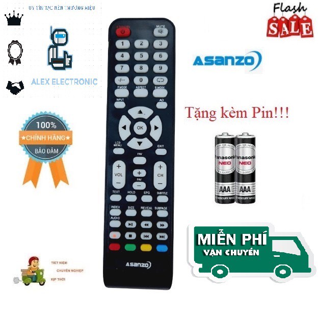 Remote Điều khiển TV Asanzo LCD/LED/Smart TV- Hàng mới chính hãng 100% Tặng kèm Pin!!!-Điện tử ALEX