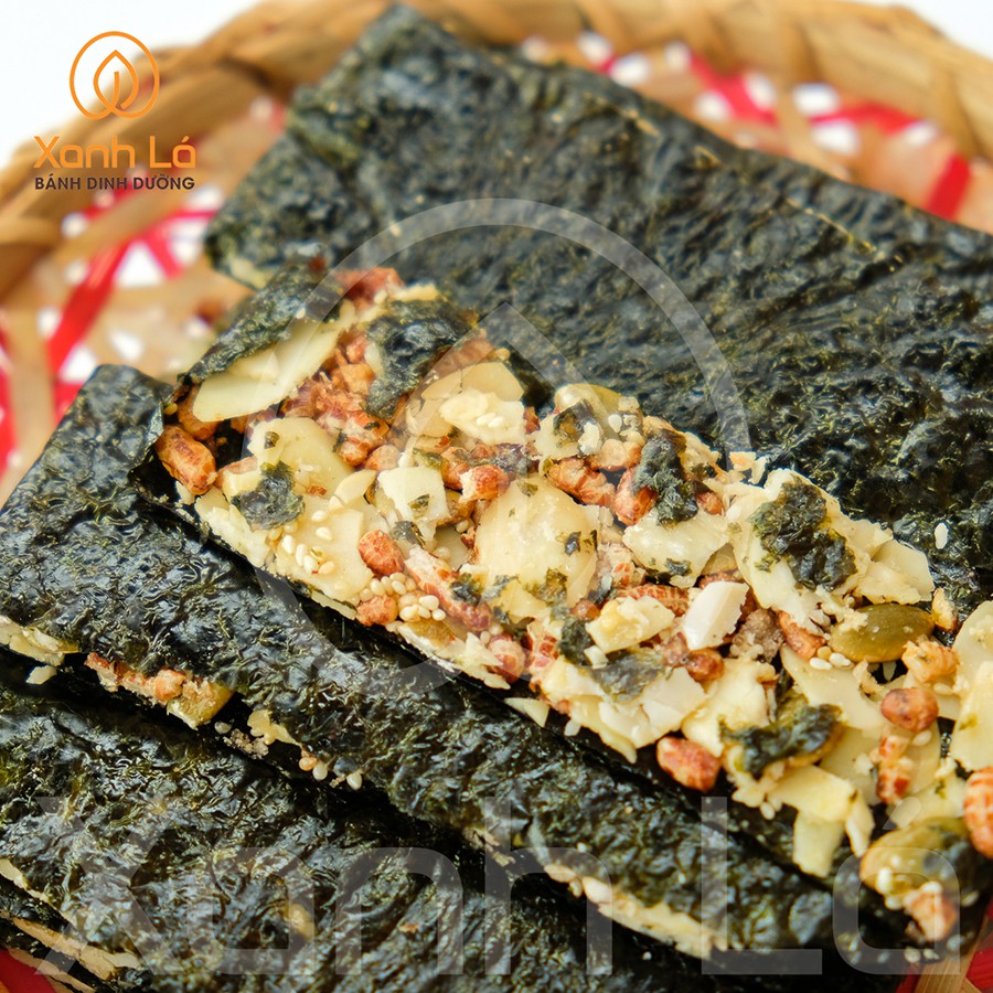Bánh rong biển gạo lứt Xanh Lá mix hạt dinh dưỡng giảm cân, ăn kiêng, ăn vặt healthy không chất bảo quản