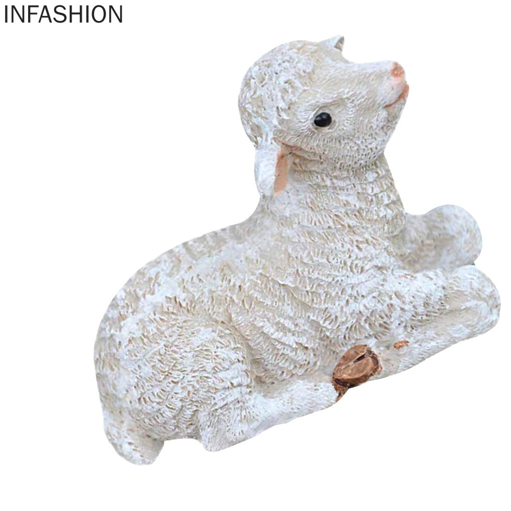 Mô hình con cừu nhỏ resin dành cho trang trí sân vườn đáng yêu