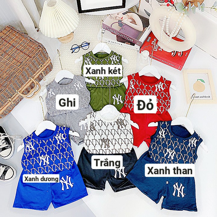 Bộ Ba Lỗ Bé Trai NY Chất Cotton Thấm Hút Mồ Hôi Siêu Mát