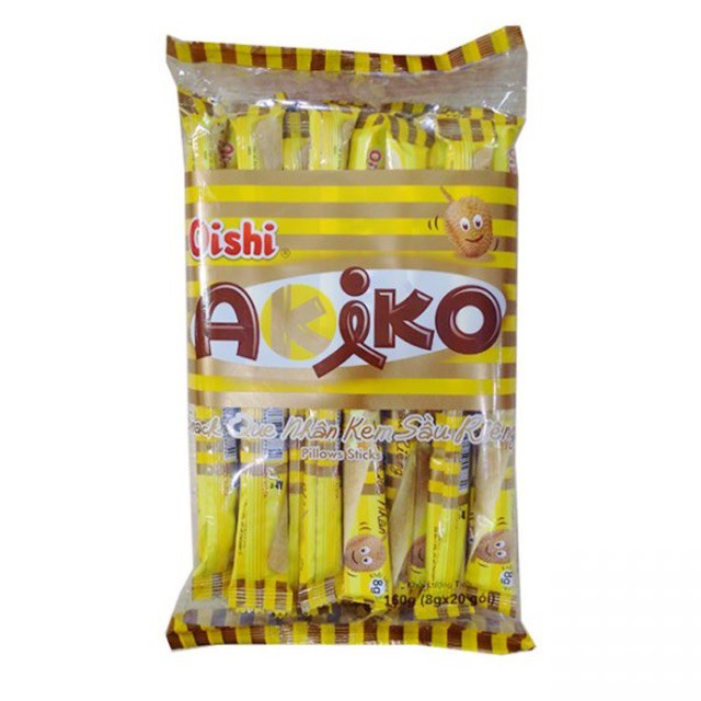 Bánh Snack Que Akiko Oishi Vị Kem Sầu Riêng Gói 160g (20 que x 8g)