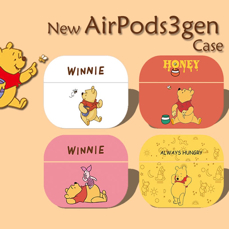 Vỏ Bảo Vệ Hộp Sạc Tai Nghe compatible AirPods Pro/compatible AirPods 3/Pro 2Gen Hình Gấu Pooh Dễ Thương