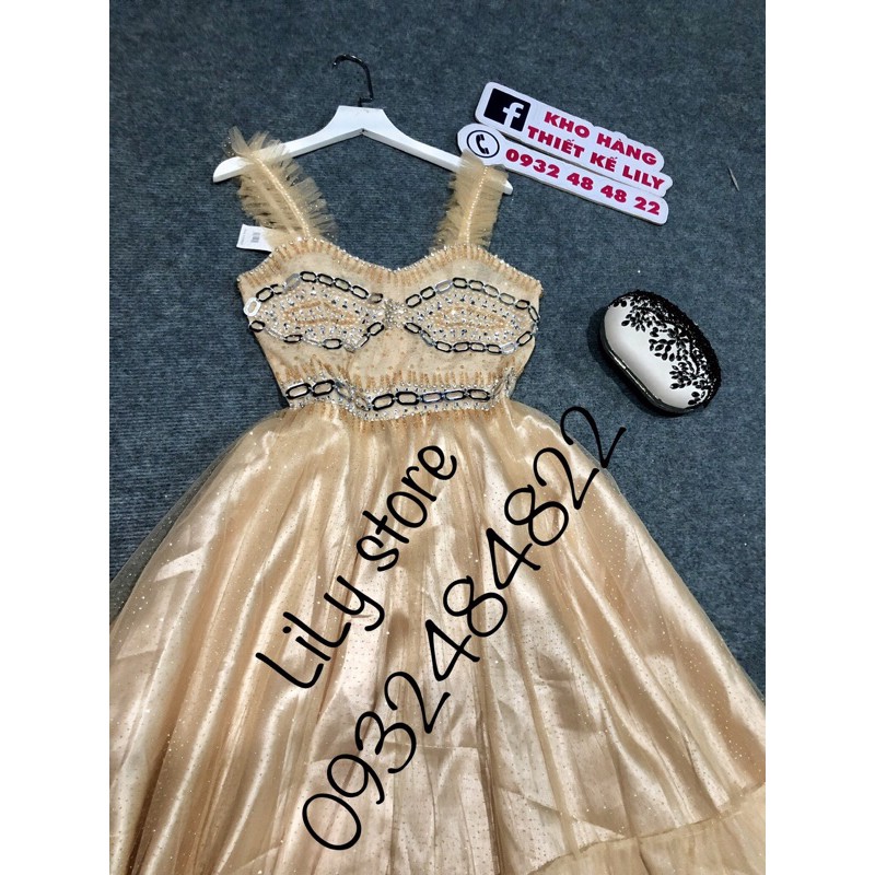 anh vaf video that 1000%  Đầm xoè kim tuyếnđính đá